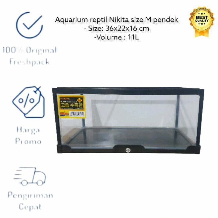 AQUARIUM REPTIL NIKITA SIZE M PENDEK / AQUARIUM IKAN / AQUARIUM NIKITA M PENDEK