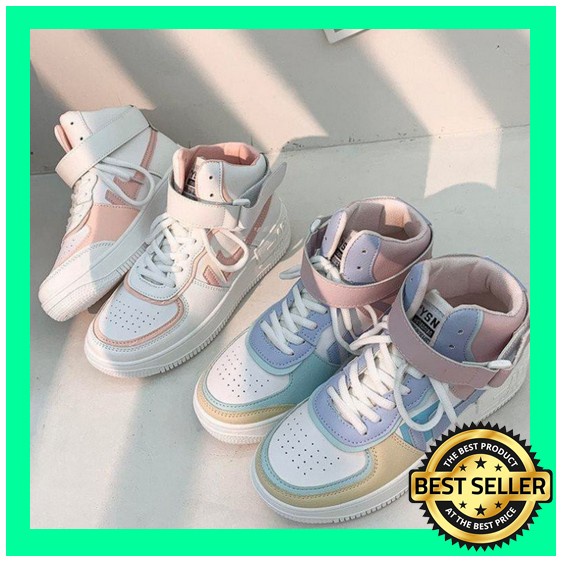 Pvn Sepatu Kets Wanita Kekinian Korea Style Tali Putih Sneakers Motif Vpn Simpel Garis N*Ke Spatu Sn