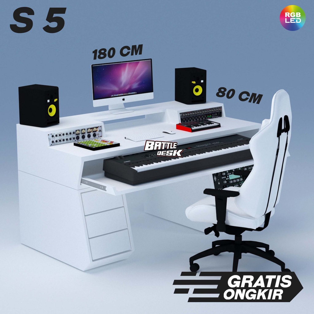 battledesk s 5 - meja recording desk, studio musik, rekaman, producer