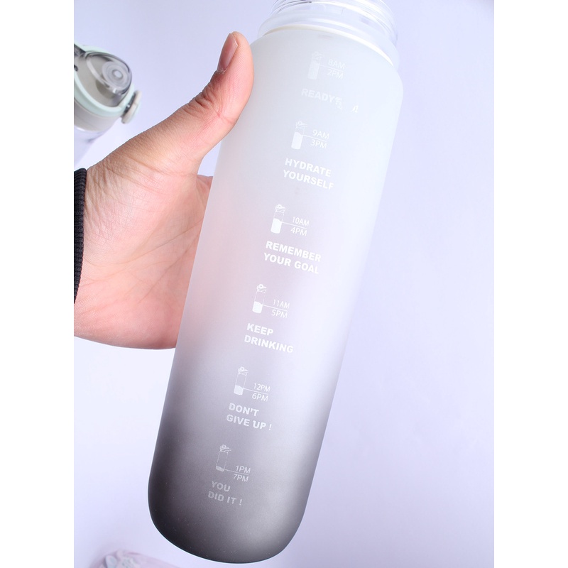 Botol minum air motivasi 1 liter motivation water  bottle cute bottle colorful import premium