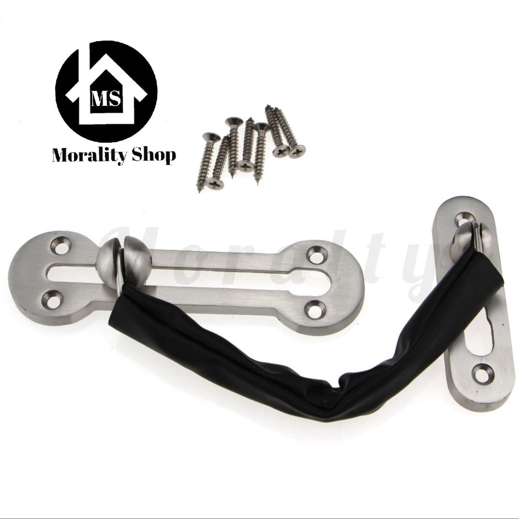 Grendel Rantai Pengaman Pintu Stainless Kunci Rantai Tambahan Pengintai Pintu 45s Door Chain Safety Lock St