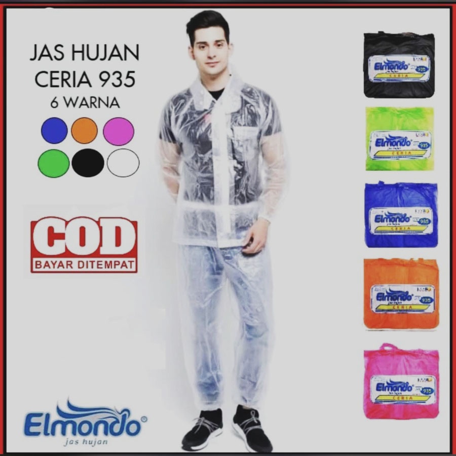 Jas Hujan Jaket Celana Elmondo Ceria 935 - Mantel Hujan Setelan Karet Murah Elmondo Ceria Tebal 0.06