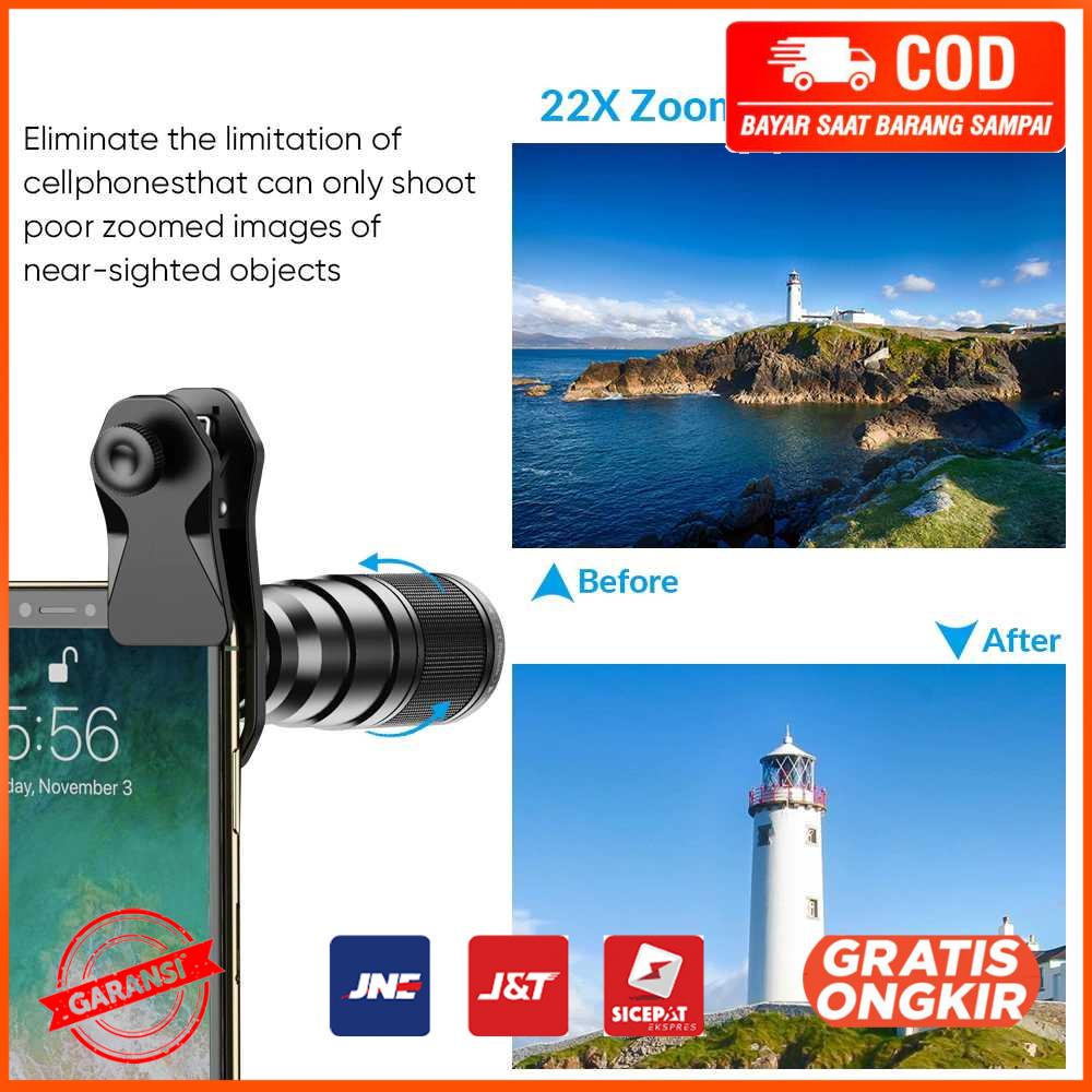 APEXEL 10 in 1 Lensa Smartphone Telephoto Wide Macro Fisheye APL22XDG9