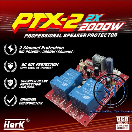 Kit Protektor Speaker PTX-2 2X 2000W ( 2-Channel ) Stereo Speaker Protector Penghilang Suara Noise Jeduk Spiker Anti Jebol