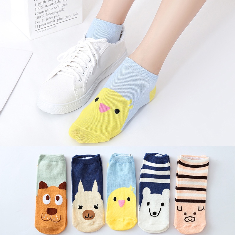 (COD) Murah Kaos Kaki Wanita Motif Kartun lucu kaus kaki Pendek korea ( Warna &amp; Model Random) D39