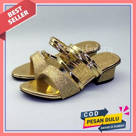 Sendal Anak Perempuan Hils Kondangan Sandal Jinjit Hak Kaca Sandal Kaca Heels Anak Perempuan High He