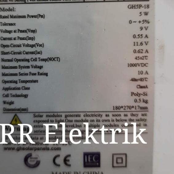 Solar Panel Solar Cell Panel Surya 5wp Poly 5Wp Polycrystalline