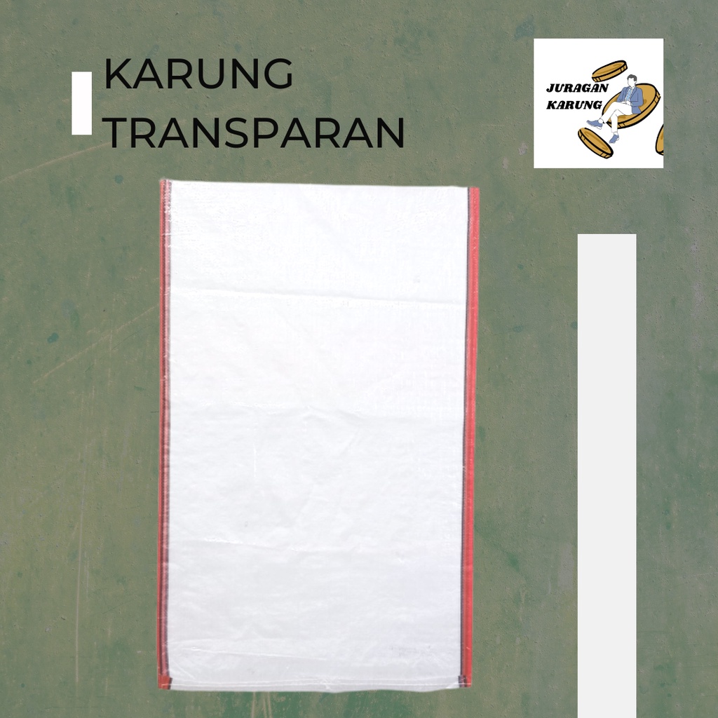 Karung Beras Transparan List Merah Karung Beras TOP karung plastik Jakarta Instant Sameday Karung tr