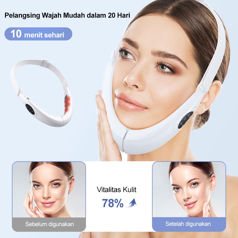 AmazeFan Alat pijat pelangsing wajah elektrik facial Lifting Pembuat Bentuk V-Shaped 5Mode＆8tingkat getaran＆Terapi Foton Merah dan Biru Pengurangan dagu ganda Anti-kerut face lift wajah V kecil Menghilangkan bengkak alat kecantikan penurunan berat badan