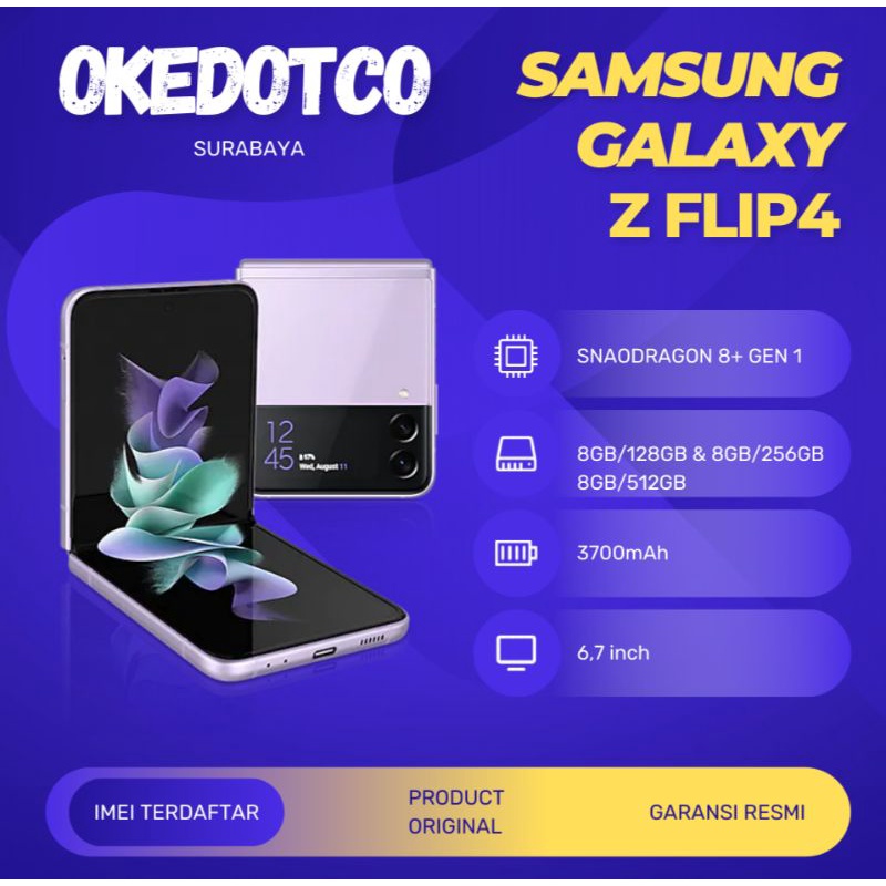 Samsung Galaxy Z Flip 4 8/128GB Garansi Resmi