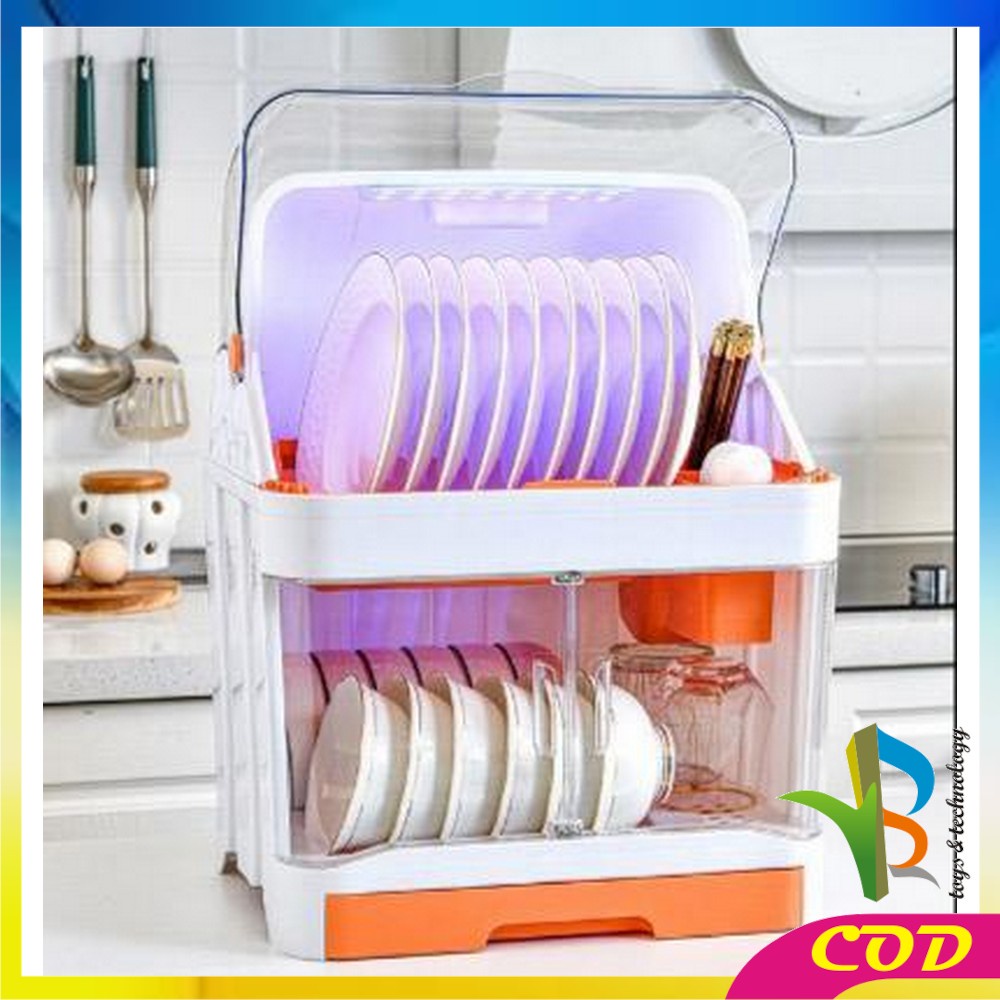 RB-C266 Rak Piring Lemari 2 Susun Plastic Dish Rack Rak Pengering Piring Tempat Piring Rak Dapur