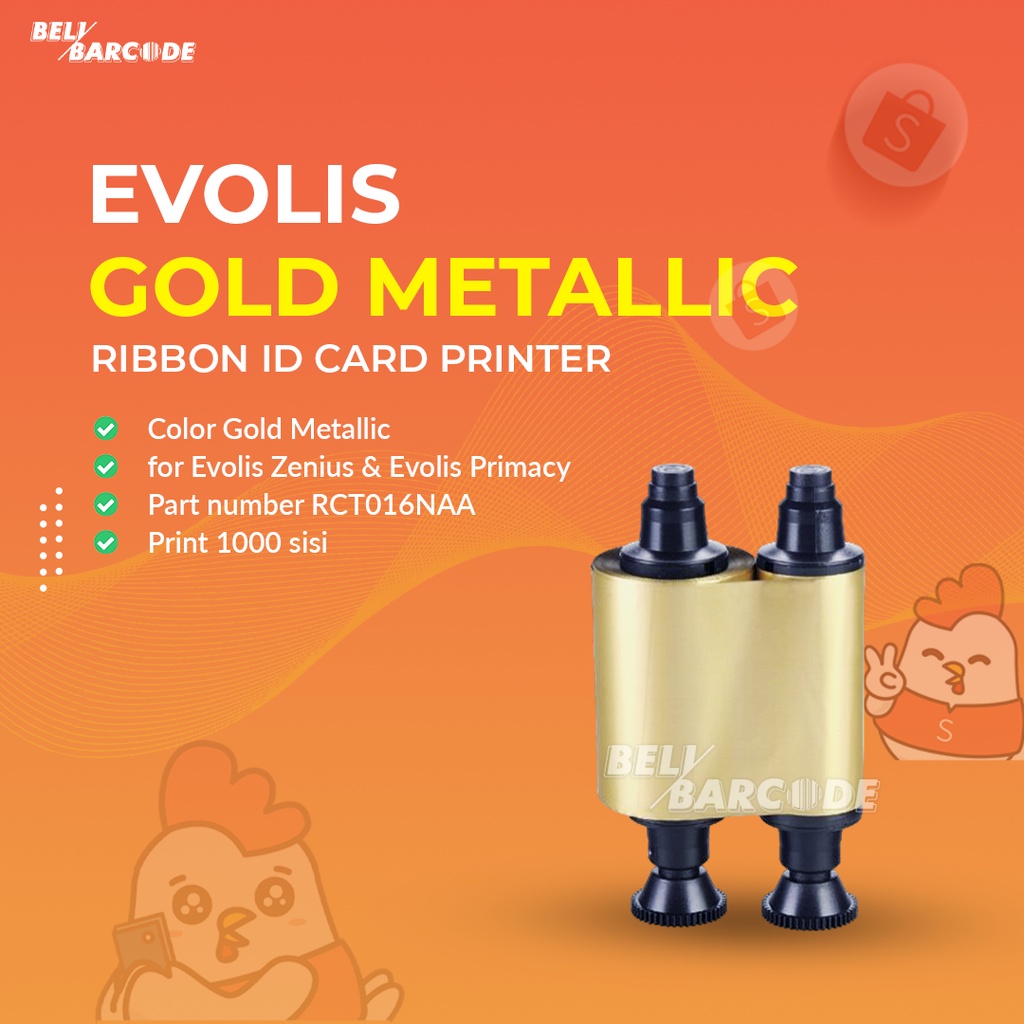 Ribbon Evolis Primacy Metalic Gold PN: RCT016NAA Tinta Printer