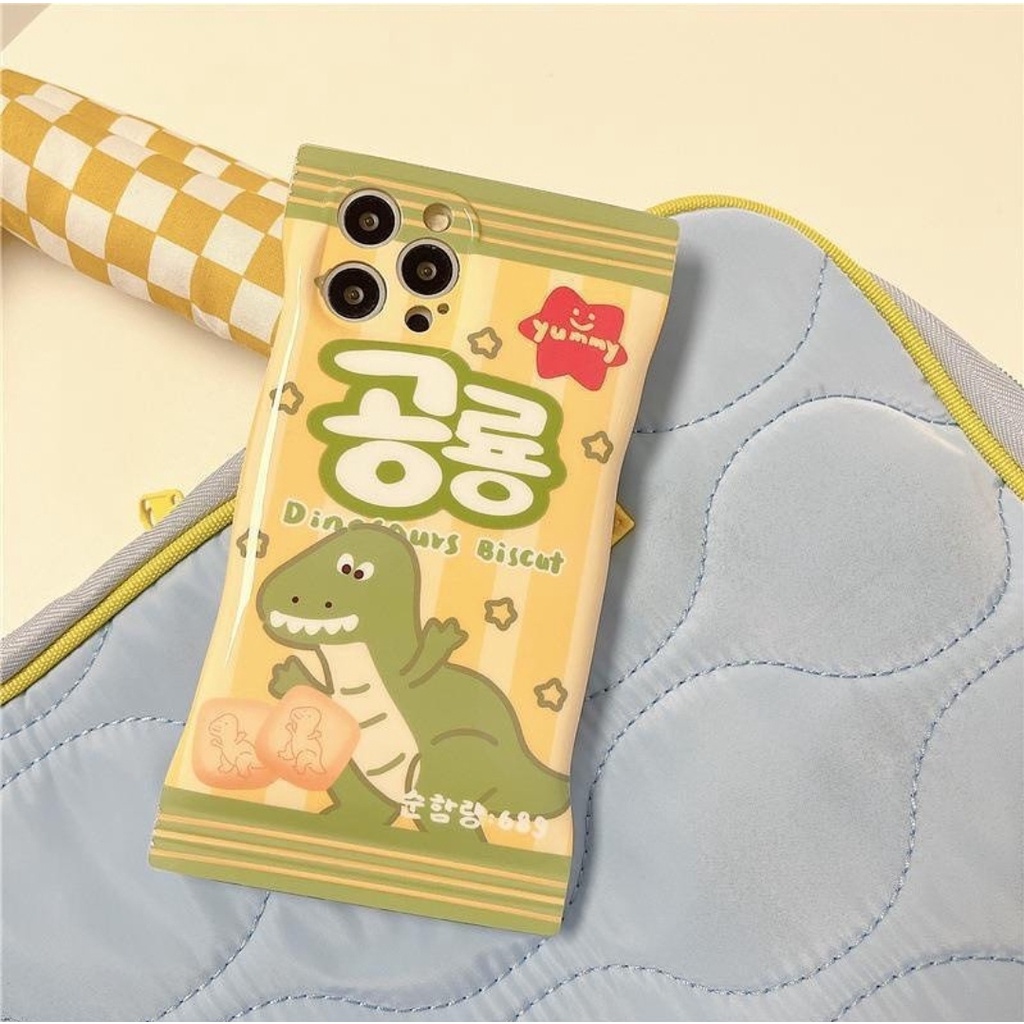 Dino Biscuit Snack Case IPhone 14 Pro Max 14+ Plus IPhone X Xs XR IPhone 11 IPhone 12 Pro Max IPhone 13 Pro Max Casing