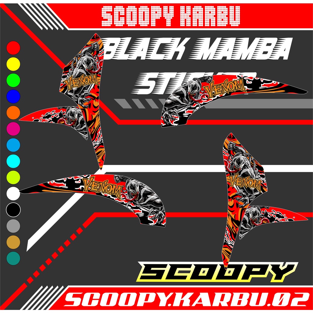 STRIPING STICKER SCOOPY KARBU  NEW STICKER LIS LIST HONDA SCOOPY KARBU  CODE 02