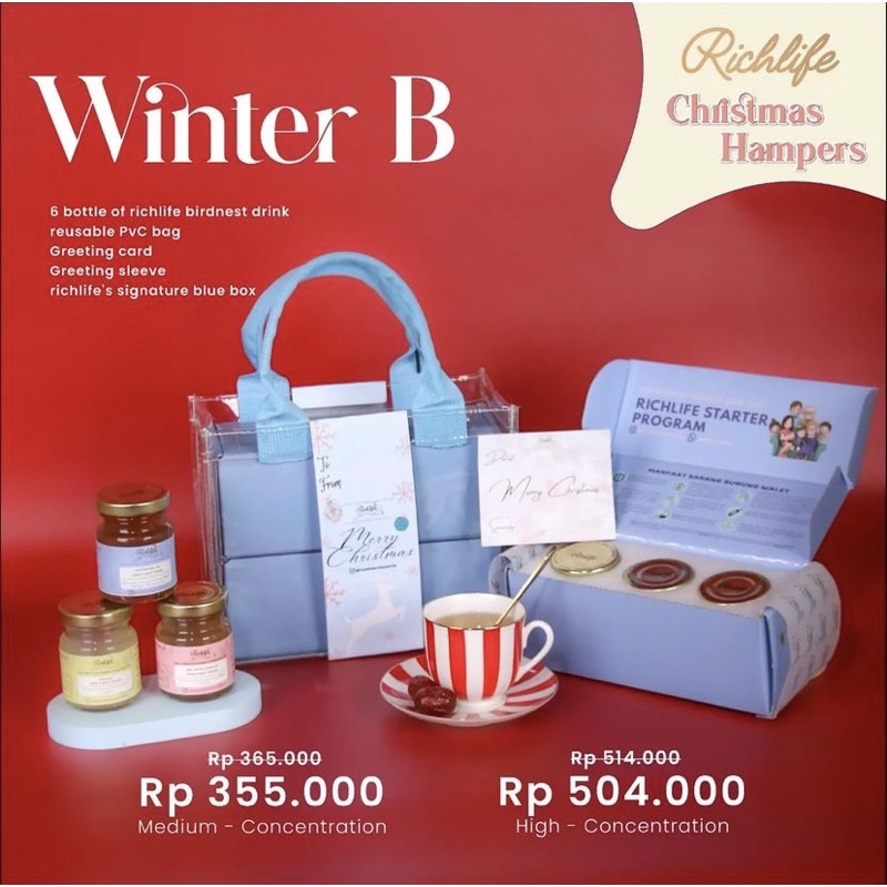 

WINTER B-HAMPERS NATAL BIRDNEST (ISI 6 BOTOL)-SARANG BURUNG WALET -CHRISTMAS HAMPERS