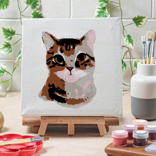

Paint by number lukisan kucing cat canvas 20x20 cm - animal01, 15x15cm