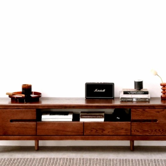 Meja Tv Dua Pintu Kayu Mahoni