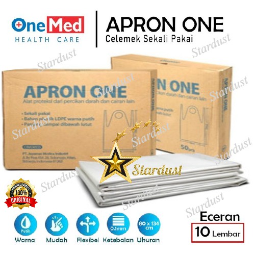 Apron Onemed - Apron Celemek Plastik - Apron Celemek Steril - Celemek Operasi / Bedah - Apron One - 