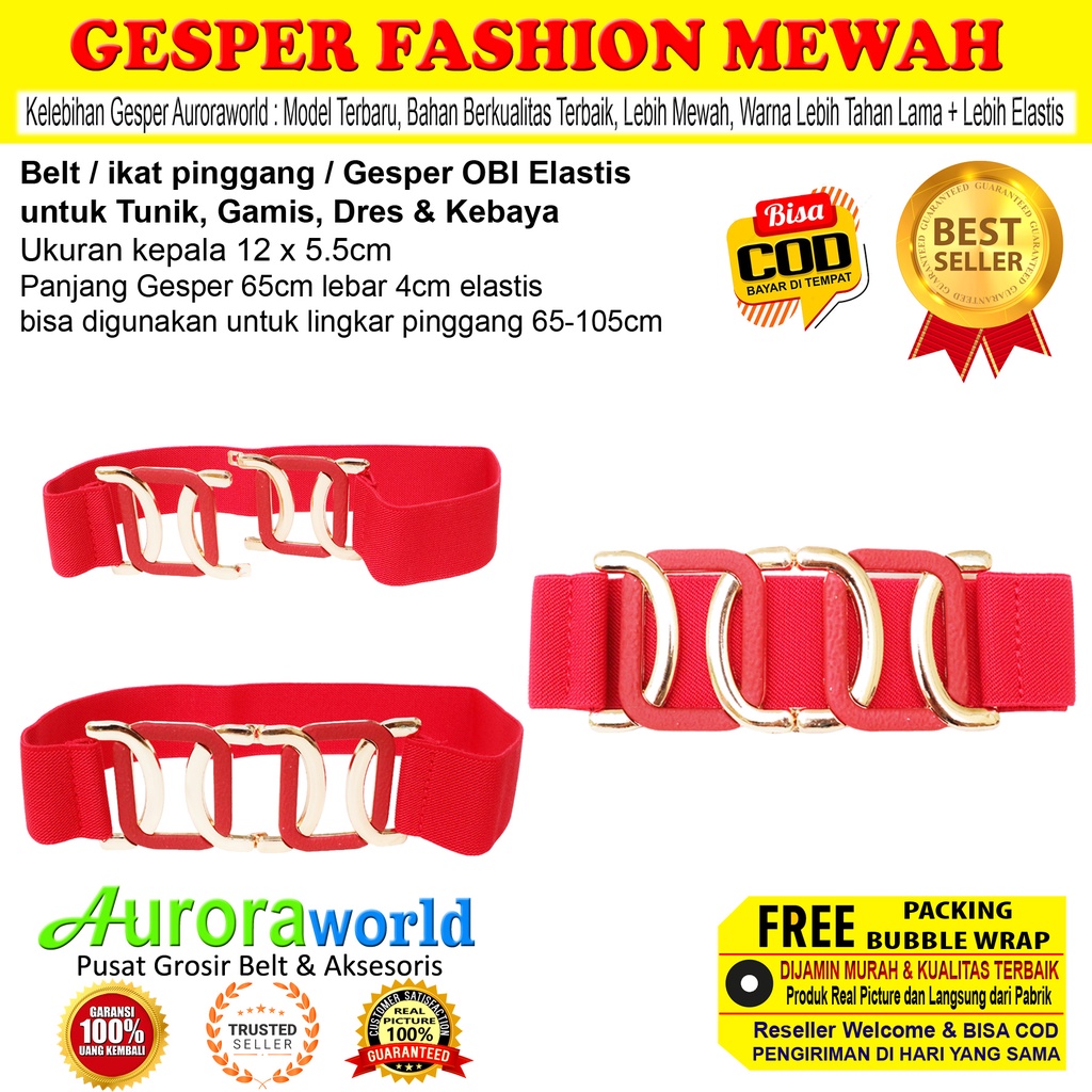 AURORAWORLD GESPER CEWEK OBI KARET UNTUK DRESS GAMIS TUNIK IKAT PINGGANG WANITA FASHION HIJAB TUNIK BELT KARET ELASTIS PEREMPUAN TERMURAH TERLARIS bisa COD