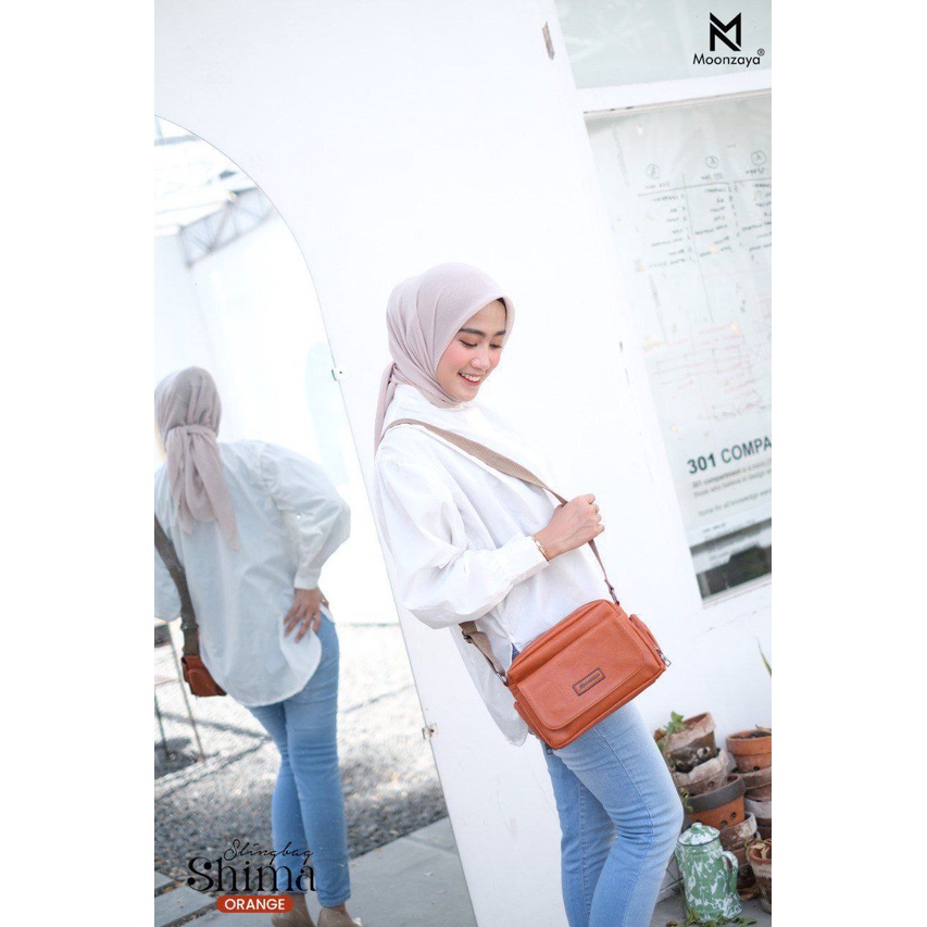 Tas Slempang Wanita Pria Shima Moonzaya Bahan Vintage Waterproof