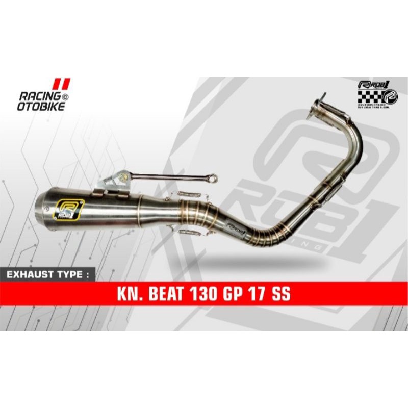 Knalpot Rob1 Beat Original Racing RCB1 GP17 SS 130CC Beat Karbu Beat Fi
