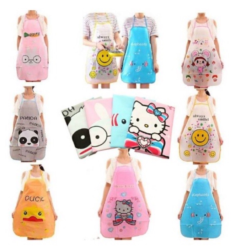 Celemek Dapur Apron Anti Basah Kotor Pelindung Memasak Anak Dewasa PVC