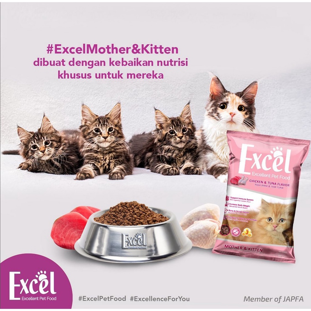 Excel Cat Food Makanan Kucing Kering 500gr