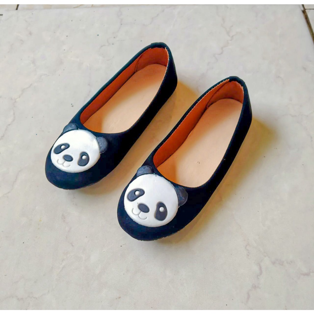 sepatu flatshoes anak kekinian terbaru motif panda terbaru