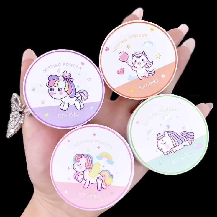 LAMEILA Bedak Unicorn Pengontrol Minyak Wajah Powder Halus LA118 5089