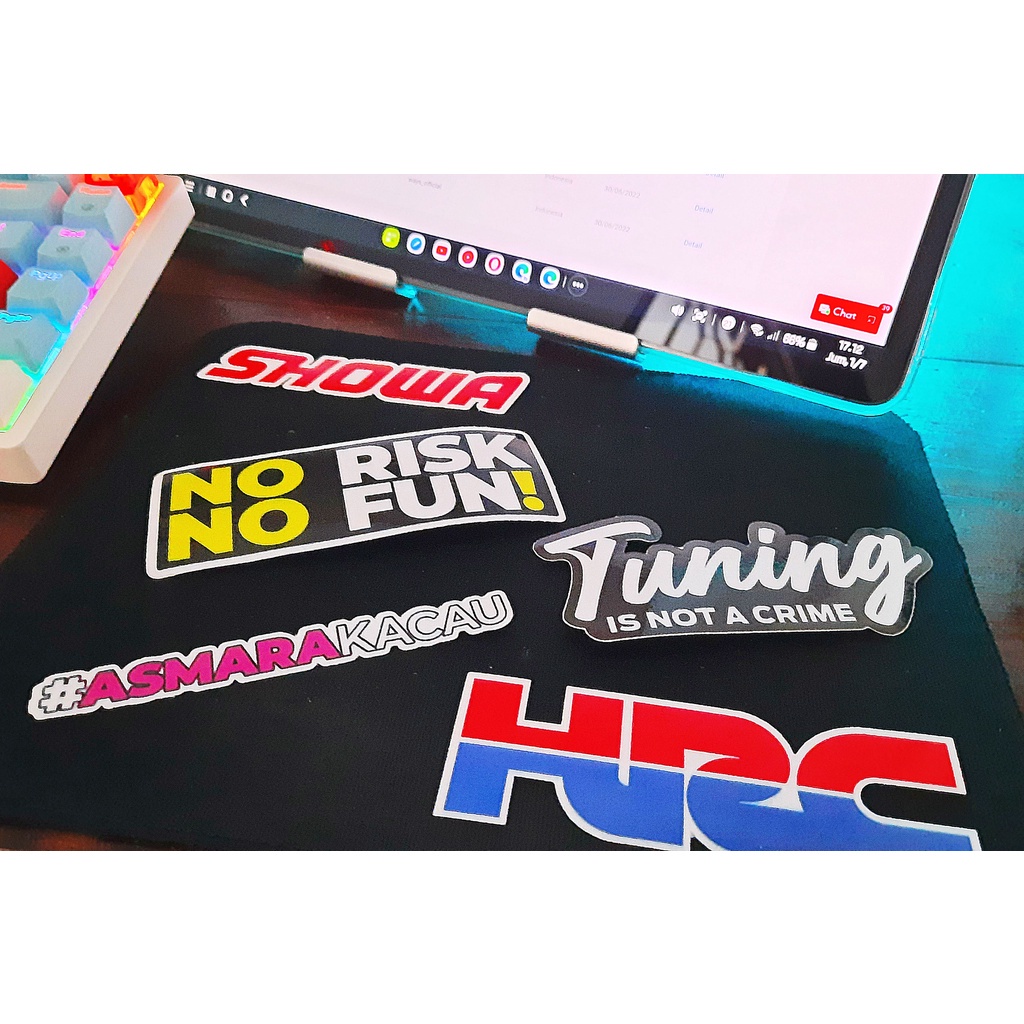 Z165 | Sticker Cutting Logo GoPro Ohlins Ipone ProStreet HRC Showa Body Motor Mobil Waterproof