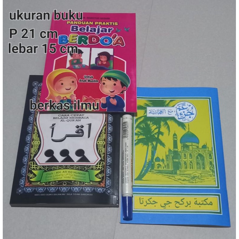 paket tiga pcs belajar doa.,iqro,turutan