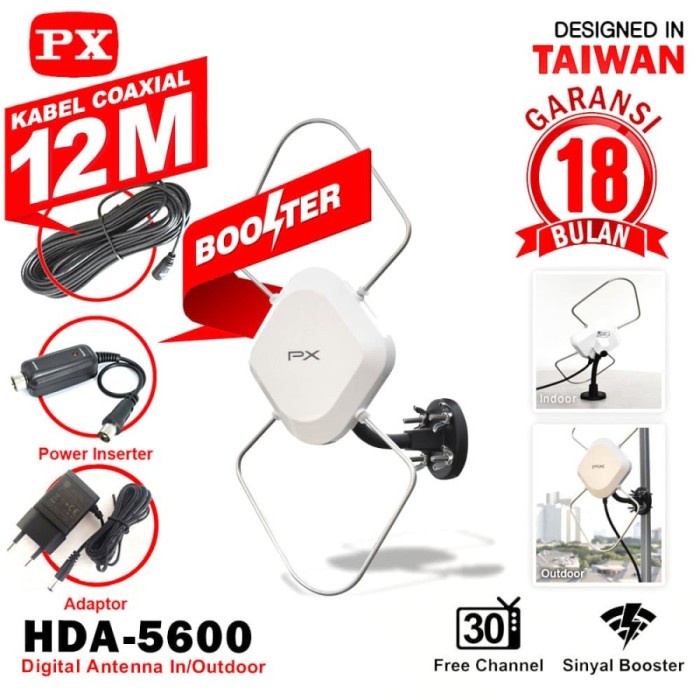 PX Antena TV Digital Indoor HDA-5600 Outdoor Antenna HDA5600