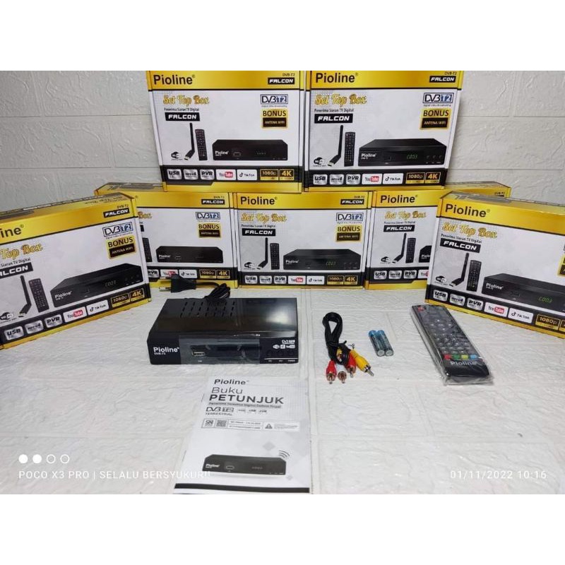 Set Top Box Pioline DVBT2 Falcon STB Pioline Falcon Set Box TV Pioline