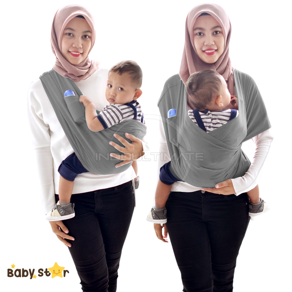 BABY STAR / BRIGHT STAR Gendongan 2in1 Baby Bayi Depan Kaos Polos 2 in 1 Gendongan Bayi GEOS BY-76