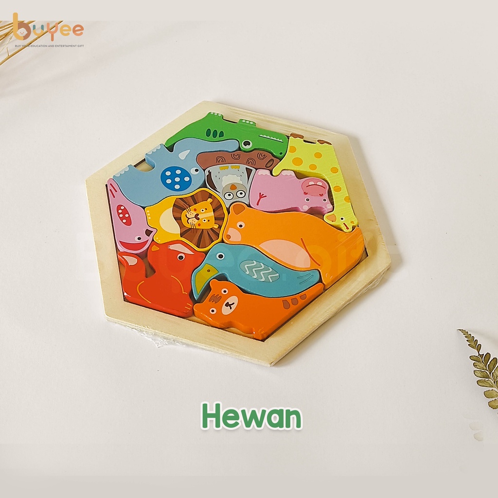 Puzzle Edukasi 3D Hexagon Buyee Gift