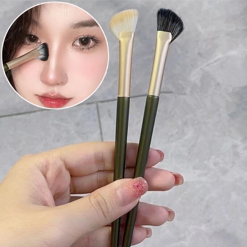 1pcs Setengah Sektor Sikat Bayangan Hidung Kosmetik Blending Make Up Alat Wajah Bronzer Hidung Siluet Brush Miring Contour Makeup Brushes