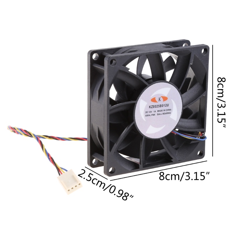 Bt KZ8025B012U 6500RPM PWM Cooler Fan Radiator Sasis 80x80mm Untuk Komputer Desktop