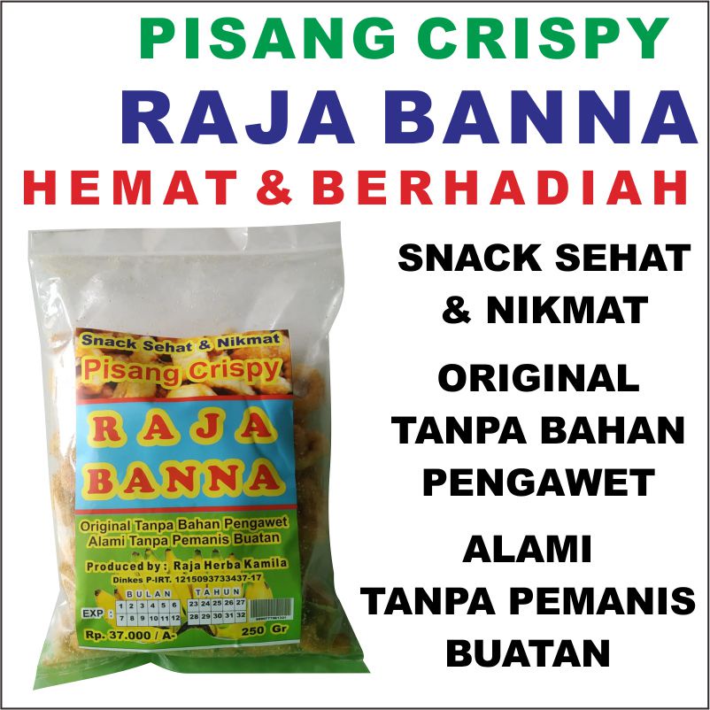 

PISANG CRISPY RAJA BANNA Hemat Snack Sehat & Nikmat 250 Gram Renyah Original Tanpa Bahan Pengawet Tanpa Pemanis Buatan Rambak Pisang Kripik KERIPIK Pisang Crunch Banana CUNCH CEMILAN ENAK SELE PISANG OVEN ANNUR KARANGAYU TOKO BUKU 4777 PISANG CRISPI