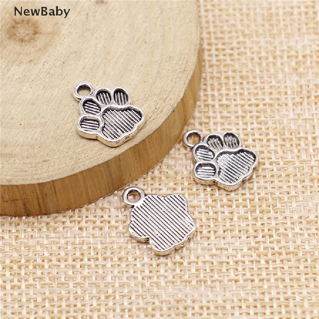 20 Pcs Liontin Bentuk Kaki Anjing Warna Silver Antik Handmade Untuk Membuat Perhiasan Gelang Kalung Anting