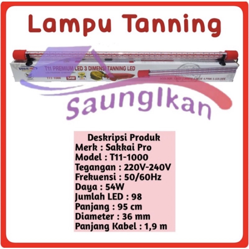 Lampu VIEW TANNING SAKKAI PRO T11-1000 3 baris premium 3D led 5 mode cahaya Arwana Aquarium T 11 100