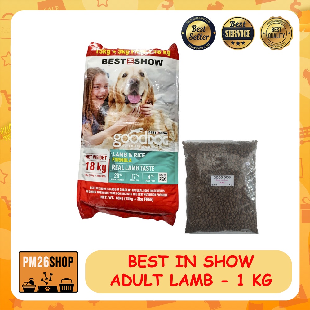 MAKANAN ANJING DOG FOOD BEST IN SHOW ADULT LAMB REPACK 1 KG