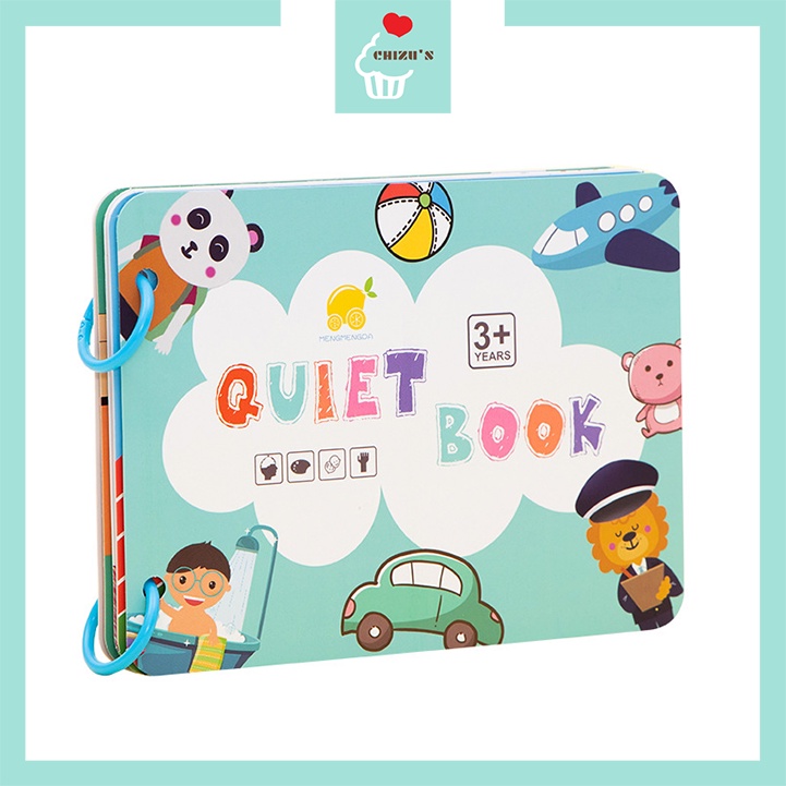 English Quiet Book | DIY Busy Activity Book with Velcro | Buku Worksheet Aktivitas Anak TK / Preschool / Kindergarten / Montessori Bahasa Inggris | Mainan Edukatif Edukasi Anak Bayi Balita