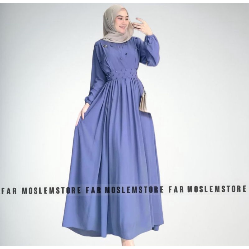 ASHANA DRESS APLIKASI MUTIARA GAMIS CERUTY ARMANY/GAUDY MAXY DRESS MUSLIM KEKINIAN BY UWAIS/GAMIS MUTIARA TERLARIS/FAR MOSLEMSTORE