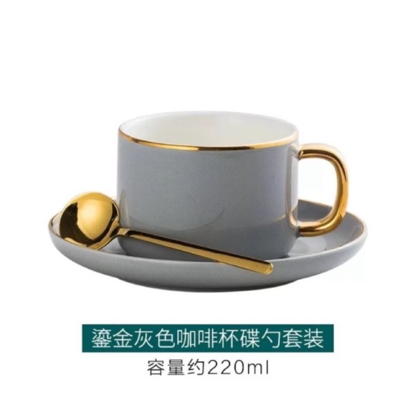 

Jual Luxury Gold Tea Cup / Coffee Mug Set Premium / Set Gelas Keramik Gold - Abu-abu Limited