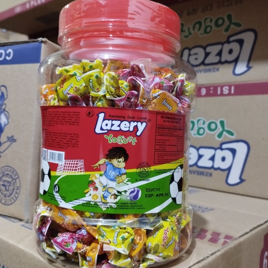 

lazery yoghurt chewy candy toples 200 butir