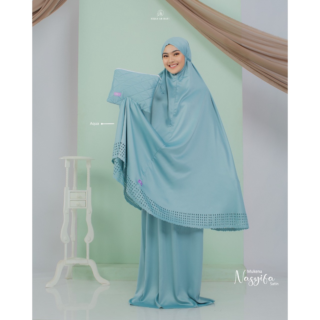 Mukena Dewasa Arrafi Mukena Nasyifa Satin Rukuh Wanita Dewasa Terbaru