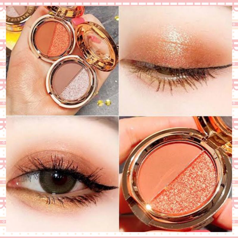 Dual Tone LAMEILA High Pigmented Eyeshadow Korea Trendy Gloss Glittery Waterproof Terlaris Original