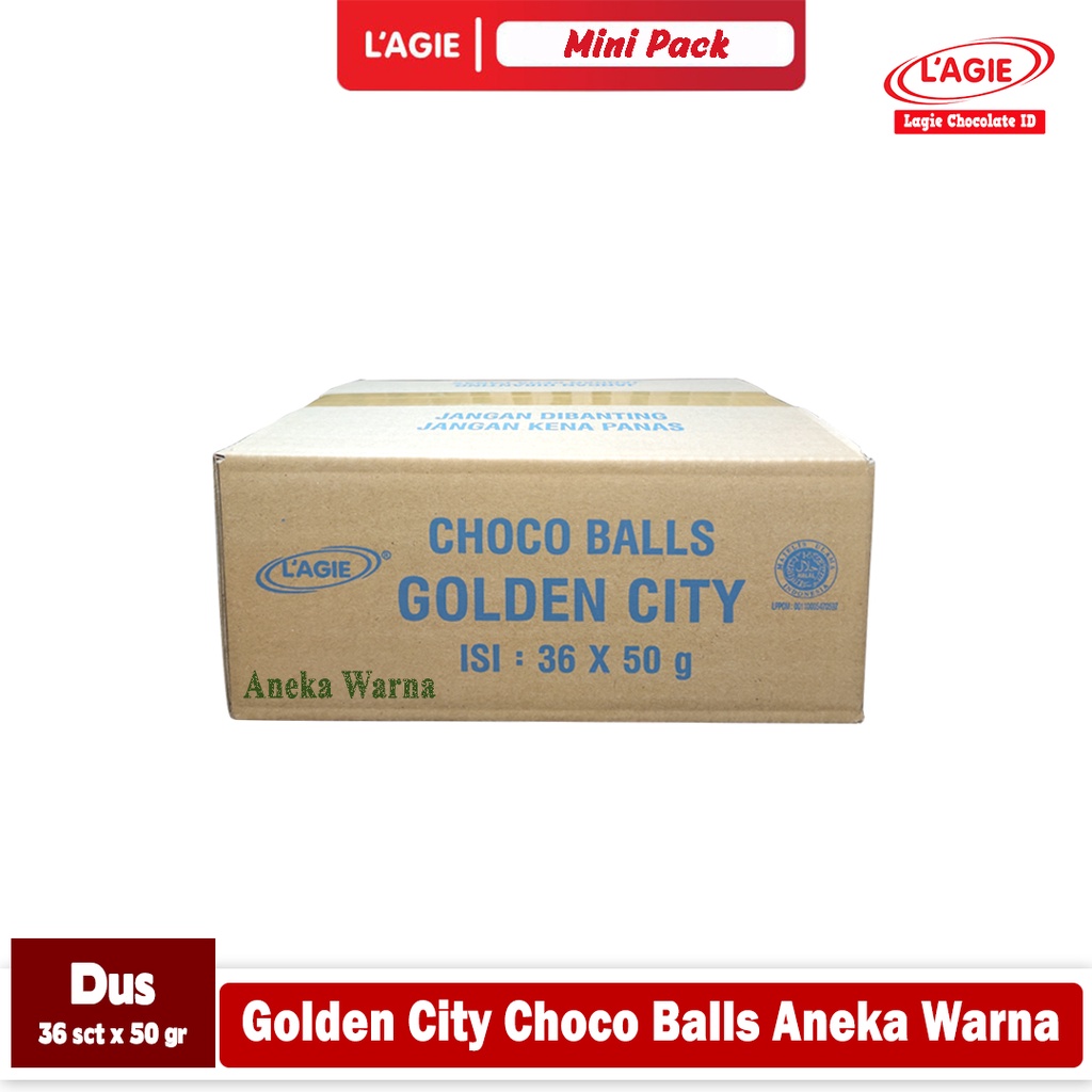 

LAGIE GOLDEN CITY CHOCO BALLS ANEKA WARNA 50GRAM 1 DUS