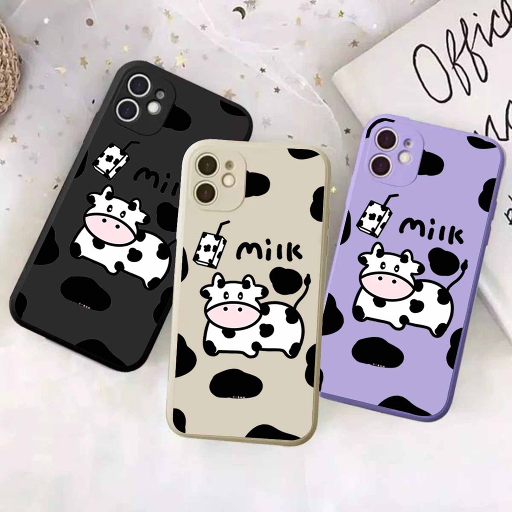 HH CASE OPPO RENO 4F/5/5G/A55 4G MILK | Casing Bergambar| Case Macaroon- Case Macaron Square Edge - 