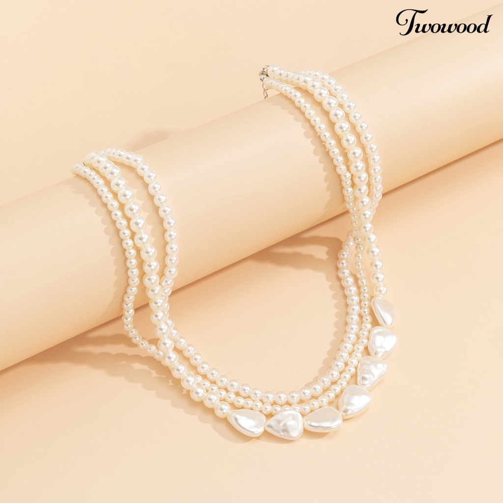Kalung Choker Multilayer Aksen Mutiara Imitasi Gaya Vintage Untuk Wanita
